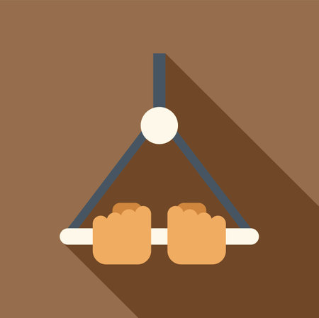 Physiotherapist is helping a patient strengthen their arm muscles using specialized suspension equipmentのイラスト素材