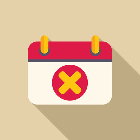 Calendar page showing a cross sign, representing a canceled event or appointmentのイラスト素材