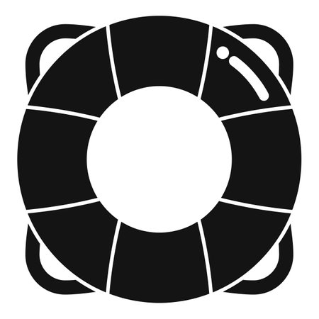 Black and white image of a lifebuoy, a symbol of safety and rescue for those engaging in water activitiesのイラスト素材