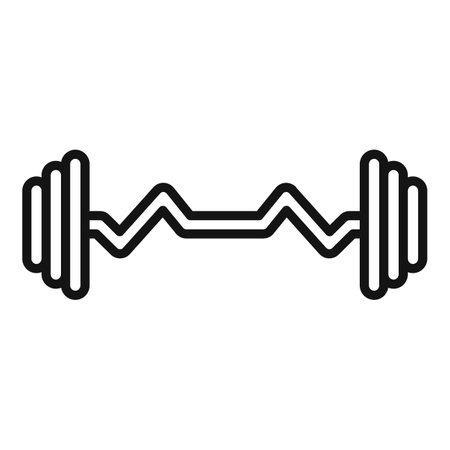 Simple line art icon of a barbell representing strength training and a healthy lifestyleのイラスト素材