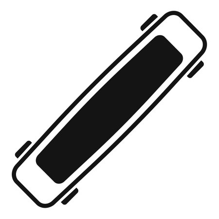 Simple icon of a longboard for skateboarding in the city or doing tricks, isolated on white backgroundのイラスト素材