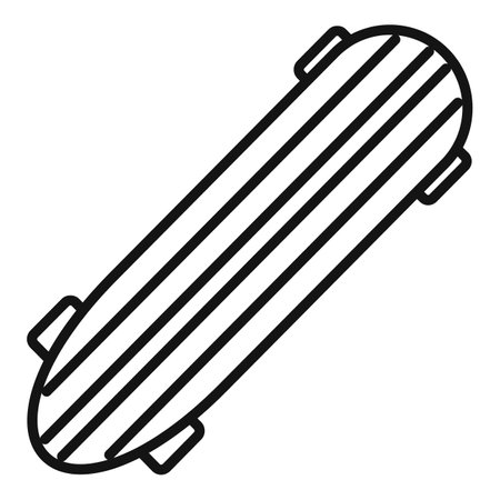 Longboard skateboard deck icon in a simple line art style for sports and recreationのイラスト素材