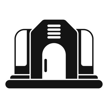 Modern underground subway entrance with stairs and arched ceilingのイラスト素材