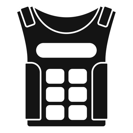 Black bulletproof vest icon in simple style isolated on white backgroundのイラスト素材
