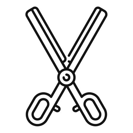 Line art icon of hairdressing scissors, perfect for representing cutting and styling hairのイラスト素材