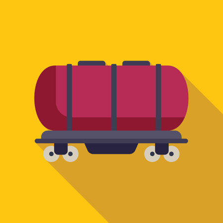 Illustration featuring a railway tank car carrying oil products and fuel, depicted as a flat design iconのイラスト素材
