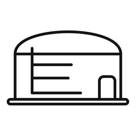 Simple line icon of a bunker typically used for protection during warのイラスト素材