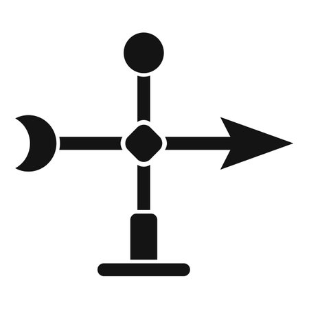 Black weather vane showing wind direction with arrow and cardinal pointsのイラスト素材