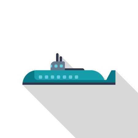 Submarine floating in the ocean depths, prepared for underwater exploration and marine navigationのイラスト素材