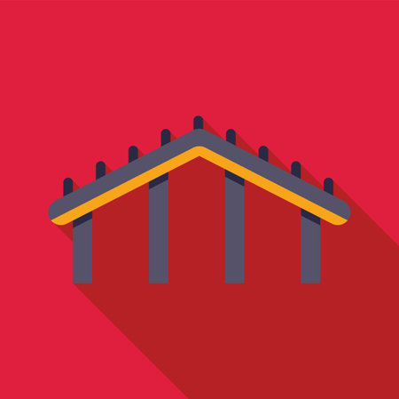 Simple icon representing a house roof truss system during constructionのイラスト素材
