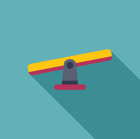 Empty seesaw is casting a long shadow on a bright sunny day at the playgroundのイラスト素材