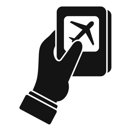 Hand is holding airplane tickets, ready for a business trip or vacationのイラスト素材