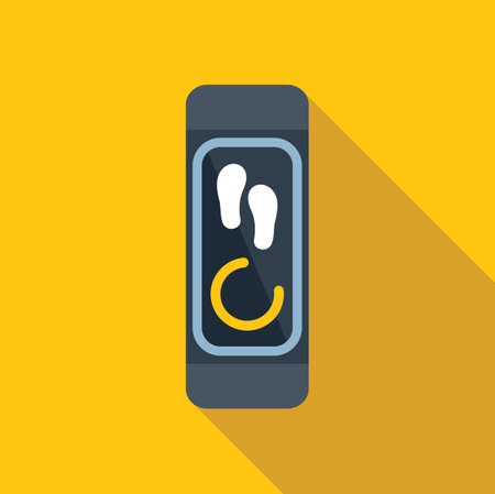 Smartwatch counting steps on screen showing fitness app interface for tracking daily activityのイラスト素材