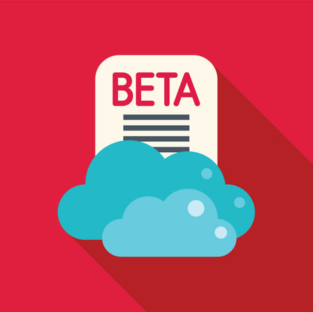 Beta version software development using cloud computing technology icon in flat styleのイラスト素材
