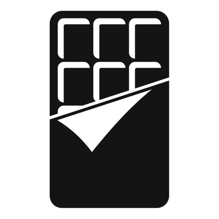 Simple vector icon of a partially opened chocolate bar, isolated on a white backgroundのイラスト素材