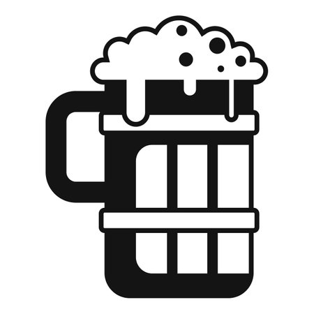 Large beer glass with foam overflowing is an illustration of a refreshing beverageのイラスト素材