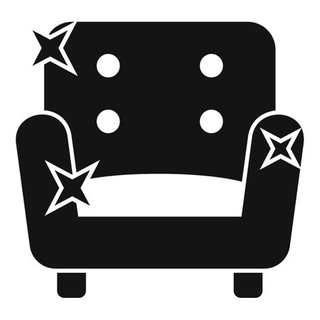 Cleaning service cleaning a sofa with stars representing cleanlinessのイラスト素材
