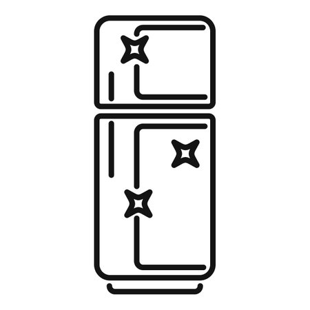 Simple icon of a clean refrigerator, symbolizing cleanliness and hygiene in the kitchenのイラスト素材