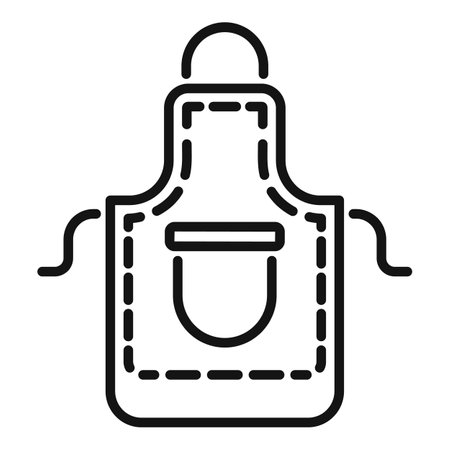 Simple line drawing of a kitchen apron, perfect for projects related to cooking and bakingのイラスト素材