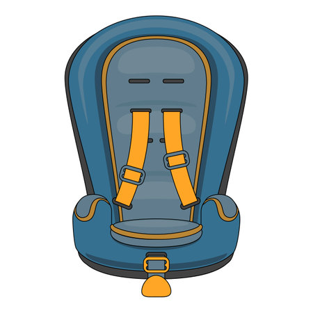 Sturdy car seat designed to keep children safe and secure while traveling in vehiclesのイラスト素材