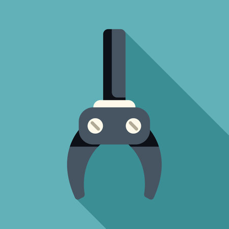 Robotic arm manipulator holding something with two fingers, robotics technology conceptのイラスト素材