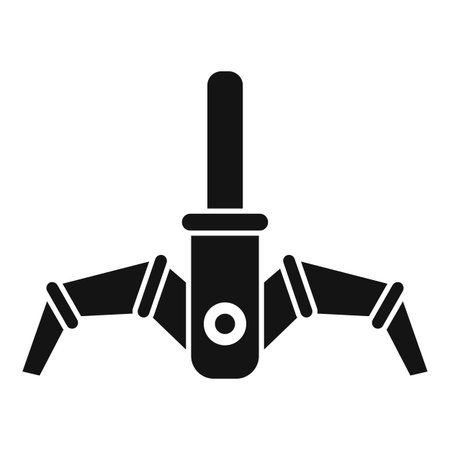 Futuristic robot vacuum cleaner with three brushes collecting dustのイラスト素材