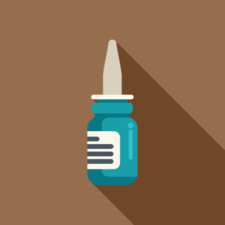 Nasal spray in a glass bottle relieving symptoms of a cold or allergiesのイラスト素材
