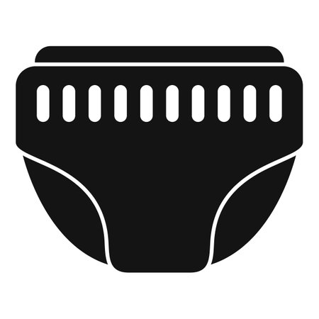 Black simple icon of a baby diaper, representing childcare, hygiene and baby productsのイラスト素材
