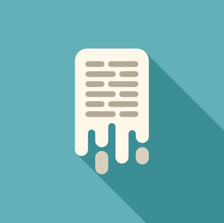 Paper document is melting and dripping down, flat design style, ideal for blog or website conceptのイラスト素材