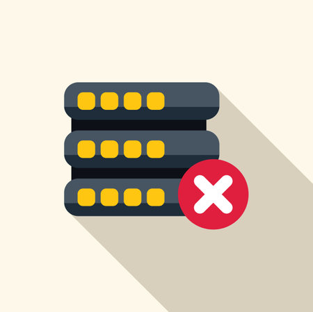 Database server icon showing error with red cross mark symbolのイラスト素材