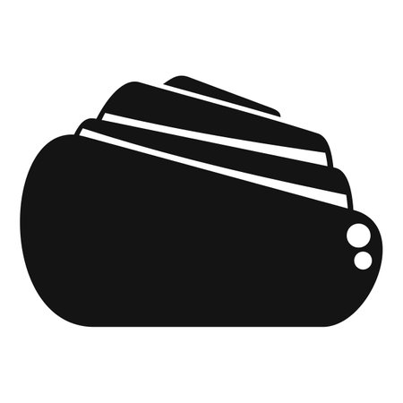 Black simple silhouette of a large passenger cruise ship sailing on water side view iconのイラスト素材