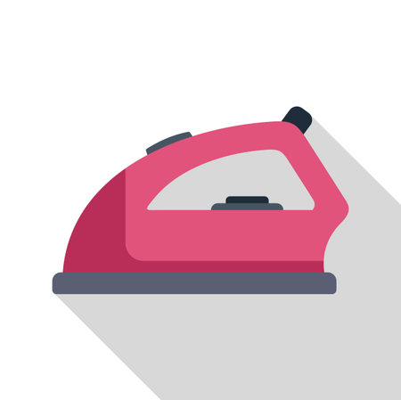 Pink iron for ironing clothes, household appliance for ironing and steaming clothes for laundry serviceのイラスト素材