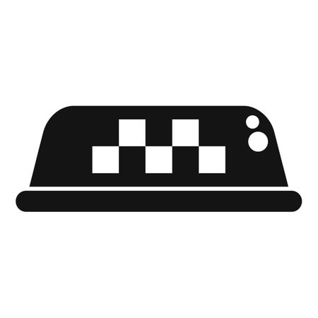 Black and white taxi sign showing the taxi is availableのイラスト素材