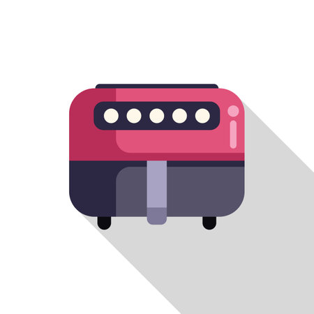 Modern deep fryer icon showing an air fryer appliance with a long shadowのイラスト素材