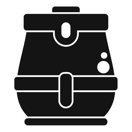 Black silhouette icon of a wooden barrel with a tap, perfect for storing and serving fresh craft beer at a pubのイラスト素材