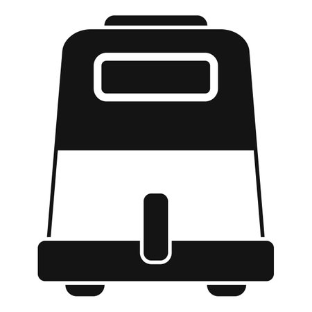 Black silhouette of a deep fryer machine cooking food, isolated on a white backgroundのイラスト素材