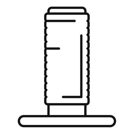 Line art icon of a reusable water bottle, perfect for representing sustainability and hydration on the goのイラスト素材