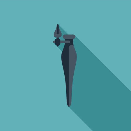 Dental handpiece being held in a dental clinic, concept of dental care and oral hygieneのイラスト素材