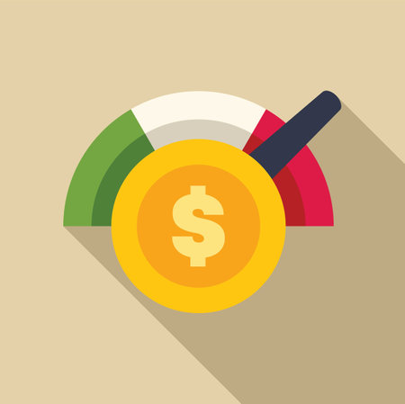 Financial meter is showing increasing profits with a dollar sign in the centerのイラスト素材