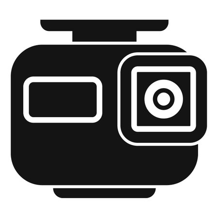 Action camera is recording, perfect for extreme sports and adventure footageのイラスト素材