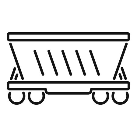 Empty mining cart standing on rails ready to be loaded with coalのイラスト素材