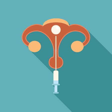 Illustration depicting the male reproductive system receiving a treatment directly into the prostate with a syringe injectionのイラスト素材