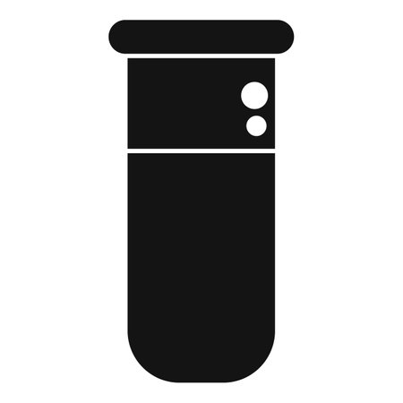 Simple icon of a closed test tube containing a chemical substance, ideal for scientific or medical conceptsのイラスト素材