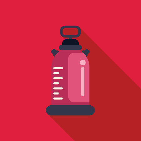 Camping water tank icon in flat style illustrating equipment needed for outdoor activities and explorationのイラスト素材