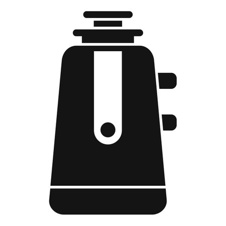 Simple black icon of a modern electric kettle, perfect for representing kitchen appliancesのイラスト素材