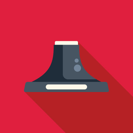 Kitchen exhaust hood extractor fan filtering steam modern flat design icon with long shadow on red backgroundのイラスト素材