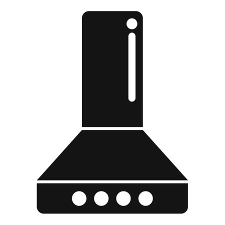 Simple black icon of a kitchen extractor hood filtering the airのイラスト素材