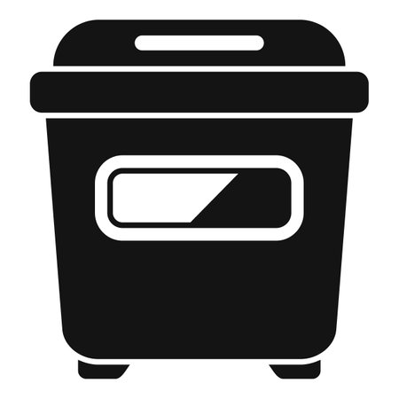 Full black container for storing food is standing on the floor, black and white imageのイラスト素材