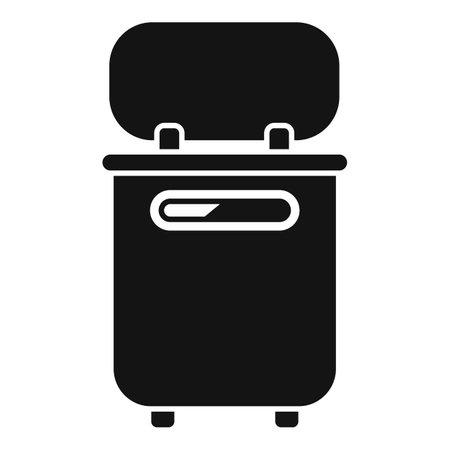 Simple black glyph icon for multicooker with open lid, isolated illustration on white backgroundのイラスト素材
