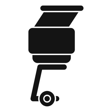 Black glyph icon for electric scooter sharing service, isolated on white backgroundのイラスト素材